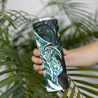 Proud Aotearoa Skinny Tumbler Maori Silver Fern Mix Paua Shell Pattern LT14 - Polynesian Pride
