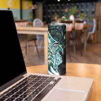 Proud Aotearoa Skinny Tumbler Maori Silver Fern Mix Paua Shell Pattern LT14 - Polynesian Pride