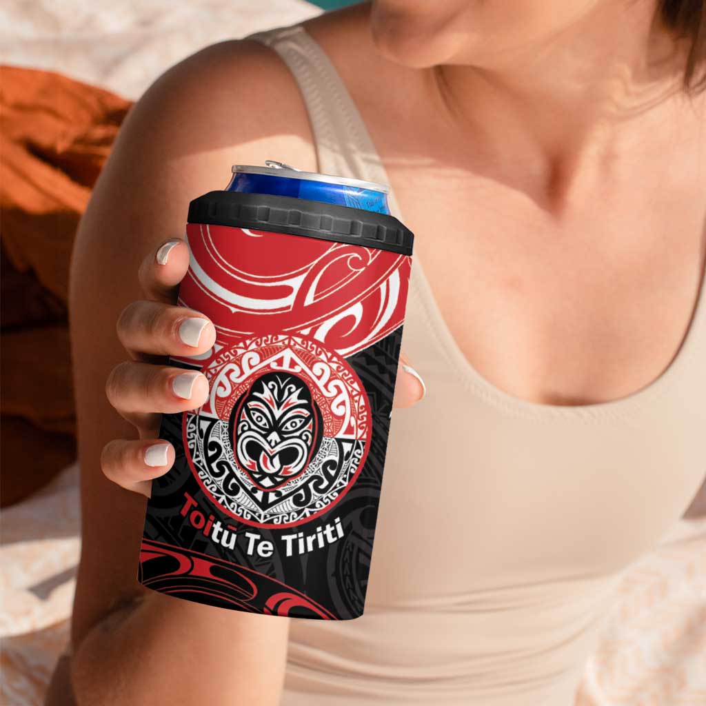 Aotearoa Toitu Te Tiriti 4 in 1 Can Cooler Tumbler Haka Tiki Honour The Treaty LT14 - Polynesian Pride