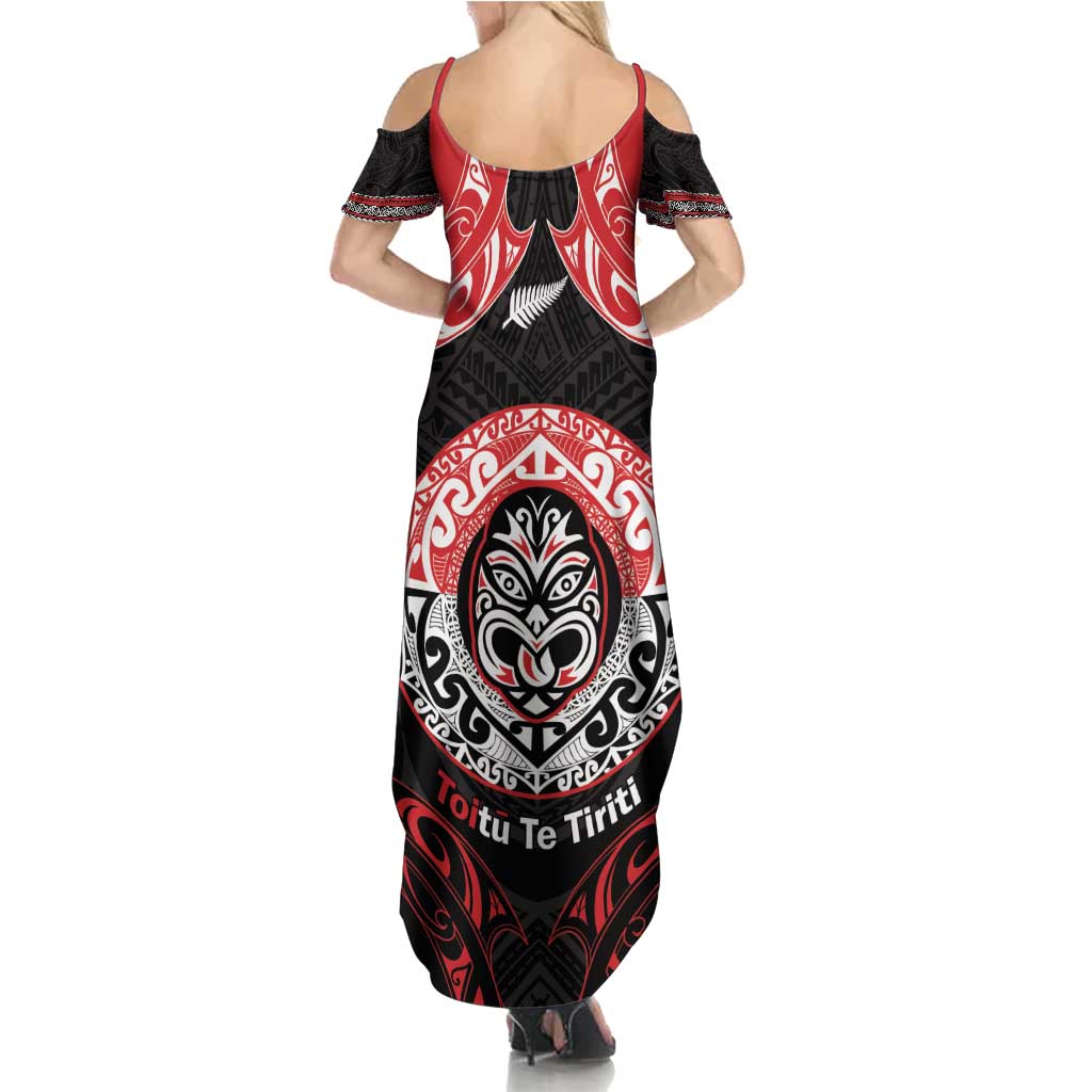 Aotearoa Toitu Te Tiriti Family Matching Summer Maxi Dress and Hawaiian Shirt Haka Tiki Honour The Treaty LT14 - Polynesian Pride
