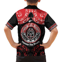 Aotearoa Toitu Te Tiriti Family Matching Tank Maxi Dress and Hawaiian Shirt Haka Tiki Honour The Treaty LT14 - Polynesian Pride