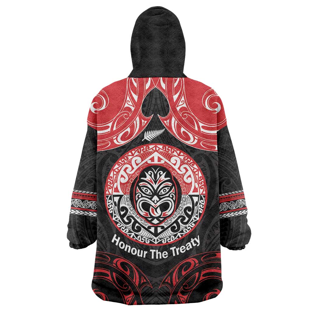 Aotearoa Toitu Te Tiriti Wearable Blanket Hoodie Haka Tiki Honour The Treaty LT14 - Polynesian Pride