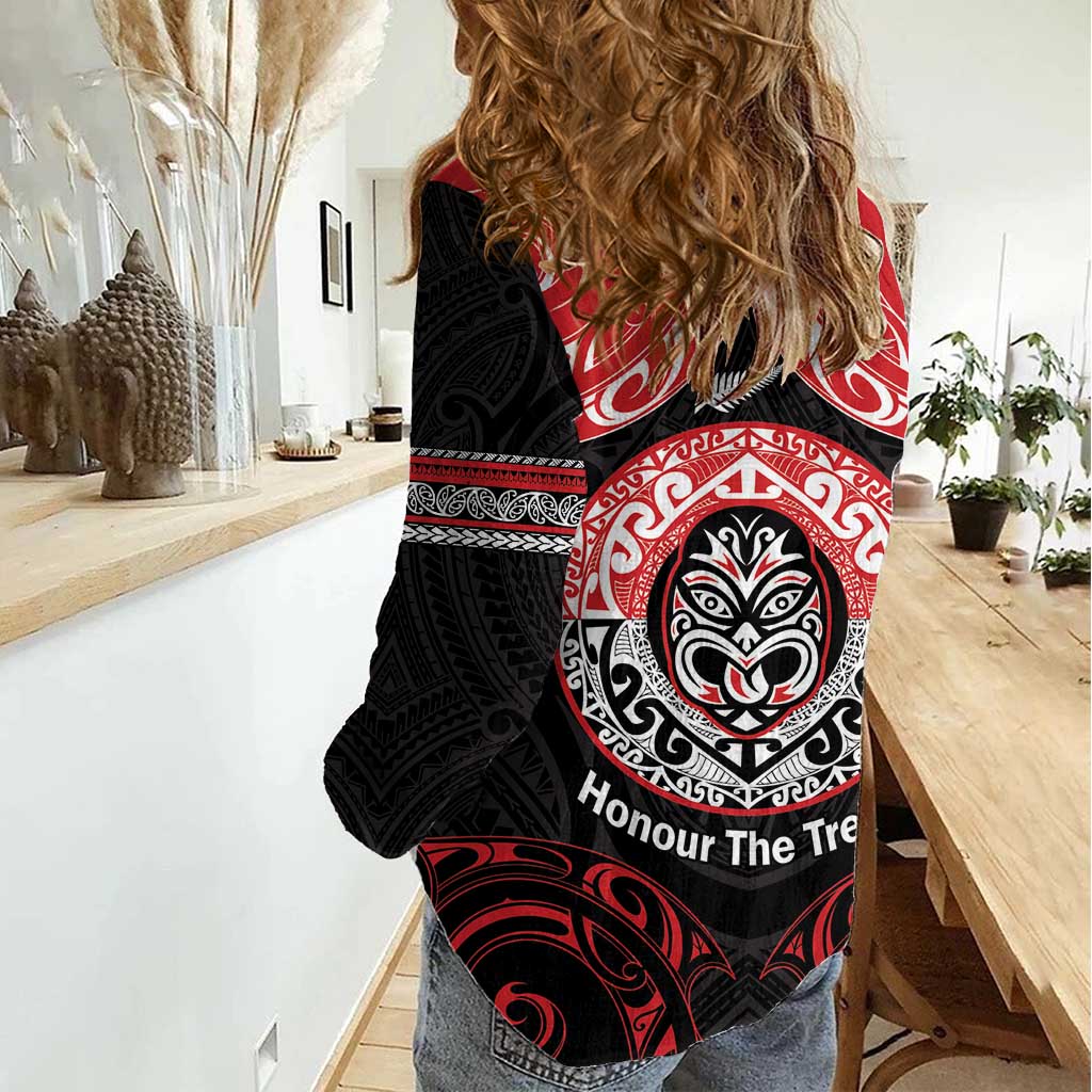 Aotearoa Toitu Te Tiriti Women Casual Shirt Haka Tiki Honour The Treaty LT14 - Polynesian Pride