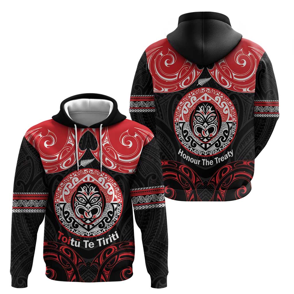 Aotearoa Toitu Te Tiriti Zip Hoodie Haka Tiki Honour The Treaty