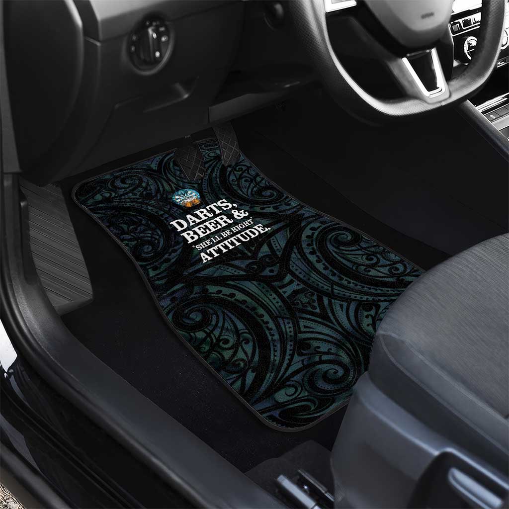 New Zealand Darts Beer Car Mats Paua Shell Aotearoa Maori Tattoo - Polynesian Pride