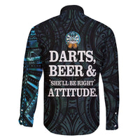 Personalized New Zealand Darts Beer Family Matching Tank Maxi Dress and Hawaiian Shirt Paua Shell Aotearoa Maori Tattoo LT14 - Polynesian Pride