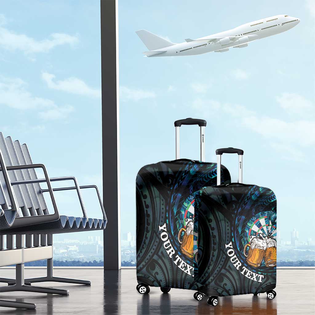 Personalized New Zealand Darts Beer Luggage Cover Paua Shell Aotearoa Maori Tattoo - Polynesian Pride