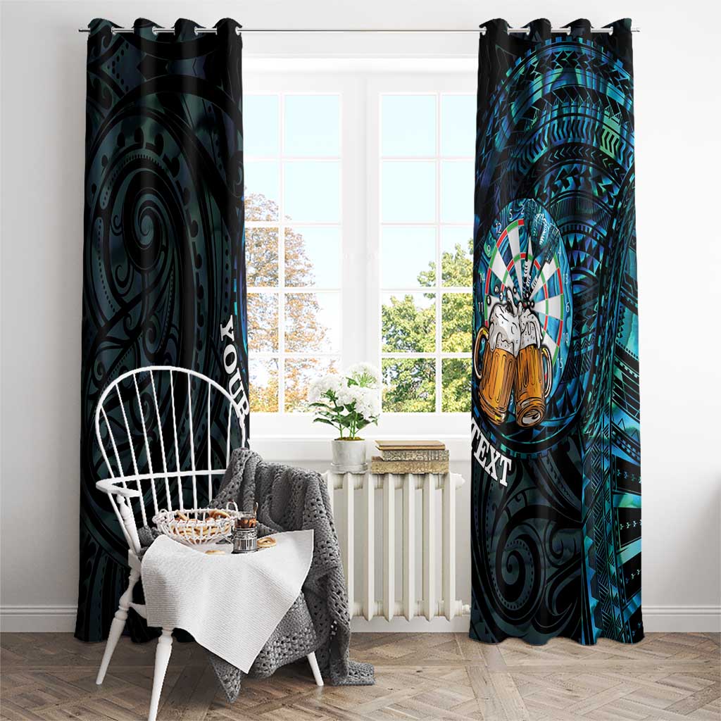 Personalized New Zealand Darts Beer Window Curtain Paua Shell Aotearoa Maori Tattoo LT14 - Polynesian Pride
