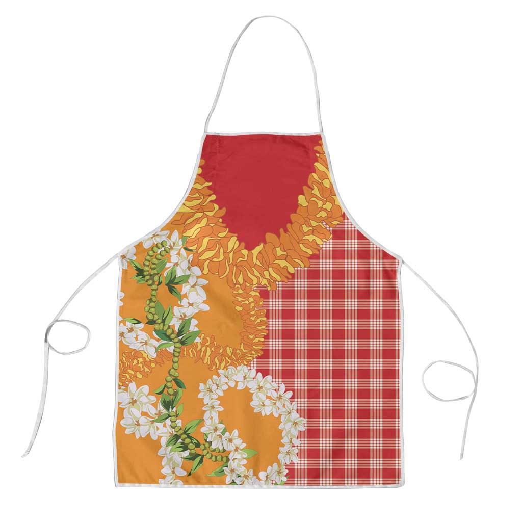 Prince Kuhio Aloha Hawaii Apron Plumeria Ilima Lei Palaka Motifs