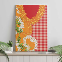 Prince Kuhio Aloha Hawaii Canvas Wall Art Plumeria Ilima Lei Palaka Motifs