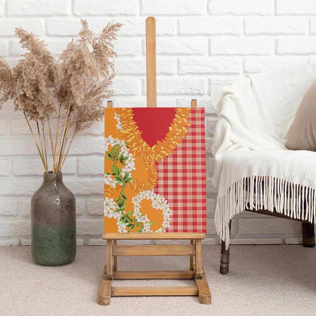 Prince Kuhio Aloha Hawaii Canvas Wall Art Plumeria Ilima Lei Palaka Motifs