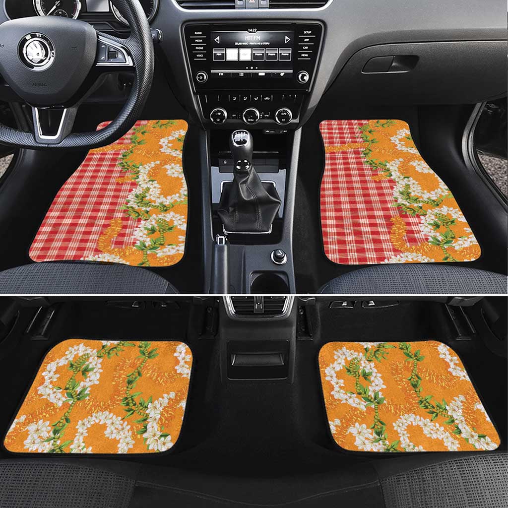 Prince Kuhio Aloha Hawaii Car Mats Plumeria Ilima Lei Palaka Motifs