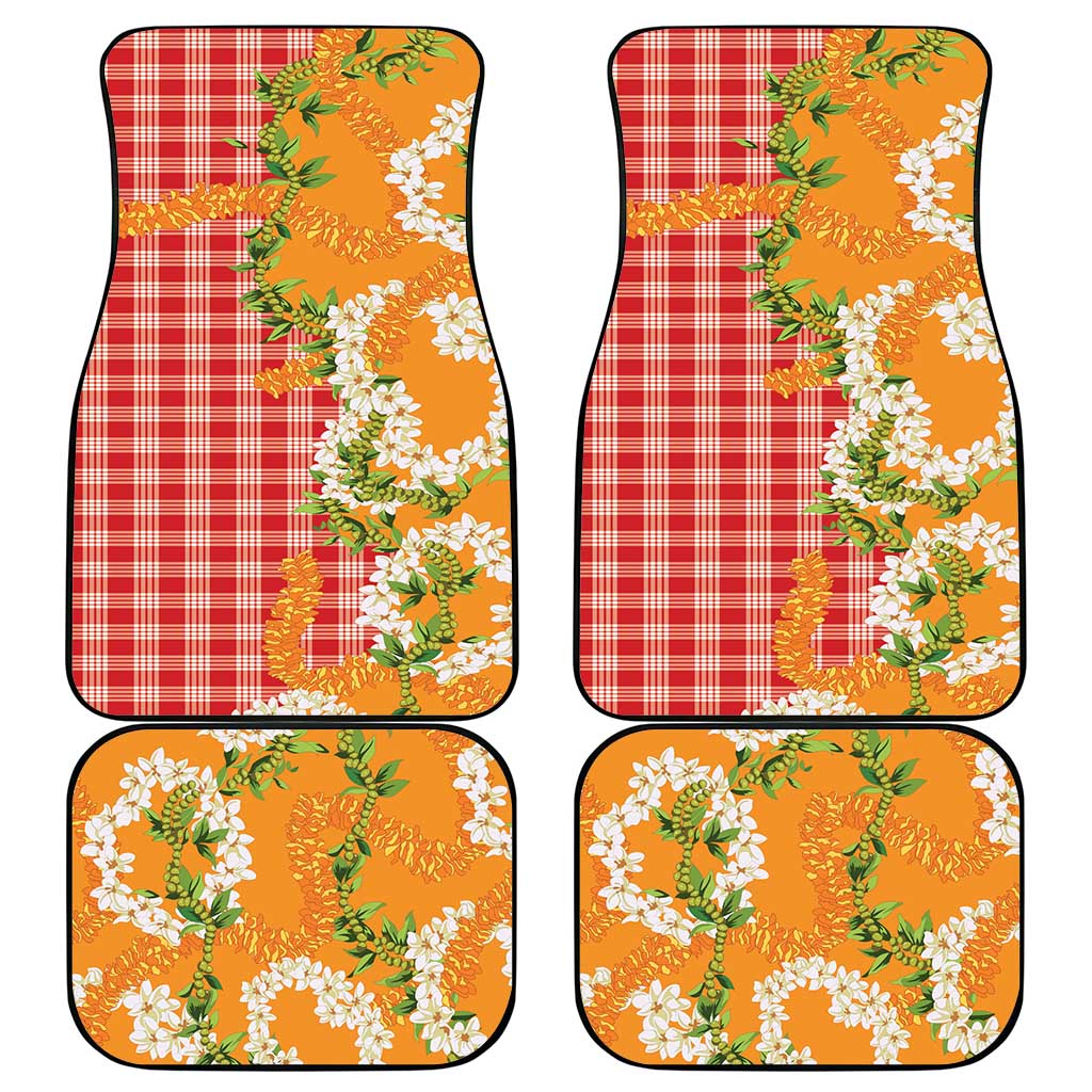 Prince Kuhio Aloha Hawaii Car Mats Plumeria Ilima Lei Palaka Motifs