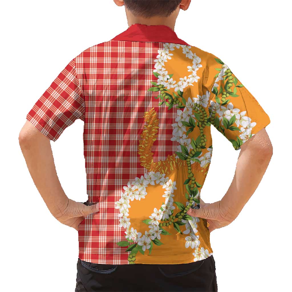 Prince Kuhio Aloha Hawaii Family Matching Puletasi and Hawaiian Shirt Plumeria Ilima Lei Palaka Motifs LT14 - Polynesian Pride