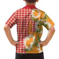 Prince Kuhio Aloha Hawaii Family Matching Tank Maxi Dress and Hawaiian Shirt Plumeria Ilima Lei Palaka Motifs LT14 - Polynesian Pride