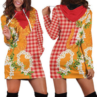 Prince Kuhio Aloha Hawaii Hoodie Dress Plumeria Ilima Lei Palaka Motifs LT14 - Polynesian Pride