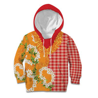 Prince Kuhio Aloha Hawaii Kid Hoodie Plumeria Ilima Lei Palaka Motifs