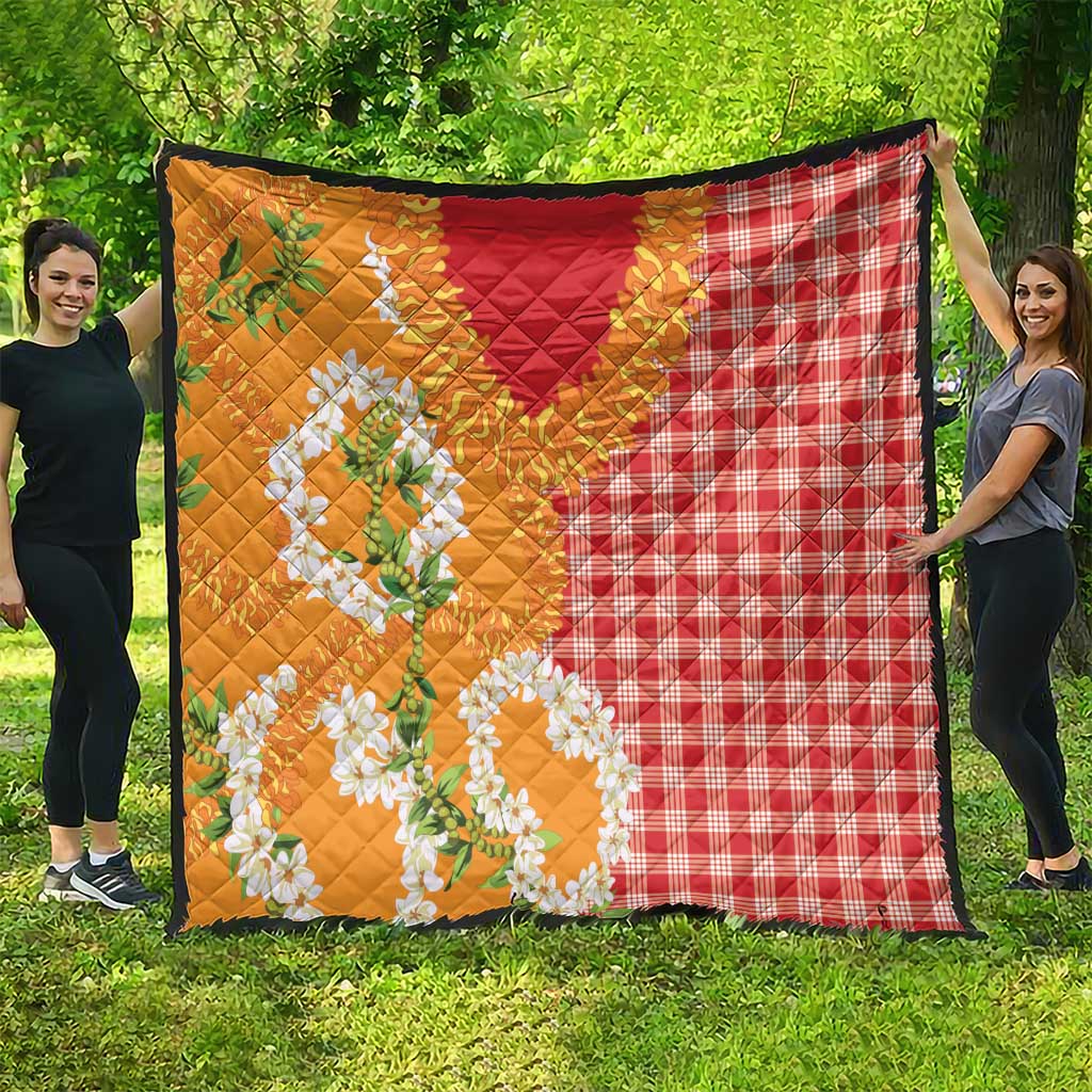 Prince Kuhio Aloha Hawaii Quilt Plumeria Ilima Lei Palaka Motifs