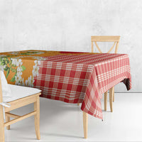 Prince Kuhio Aloha Hawaii Tablecloth Plumeria Ilima Lei Palaka Motifs