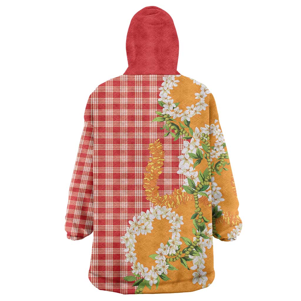 Prince Kuhio Aloha Hawaii Wearable Blanket Hoodie Plumeria Ilima Lei Palaka Motifs LT14 - Polynesian Pride