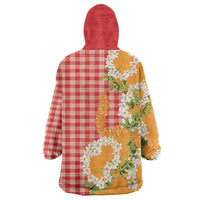 Prince Kuhio Aloha Hawaii Wearable Blanket Hoodie Plumeria Ilima Lei Palaka Motifs LT14 - Polynesian Pride