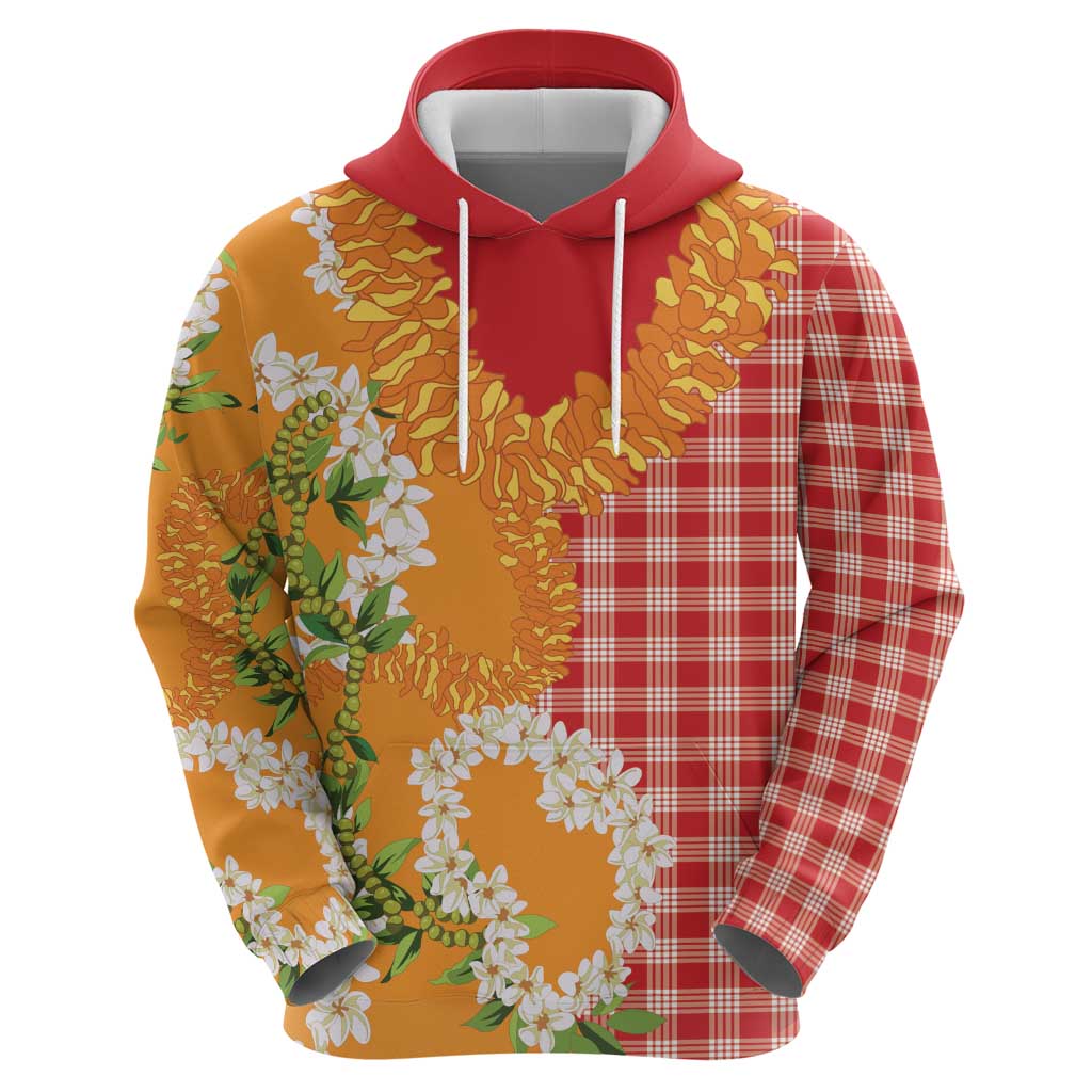 Prince Kuhio Aloha Hawaii Zip Hoodie Plumeria Ilima Lei Palaka Motifs LT14 - Polynesian Pride