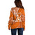 Personalised Tonga Tailulu College Off Shoulder Sweater Tongan Ngatu Pattern LT14 - Polynesian Pride