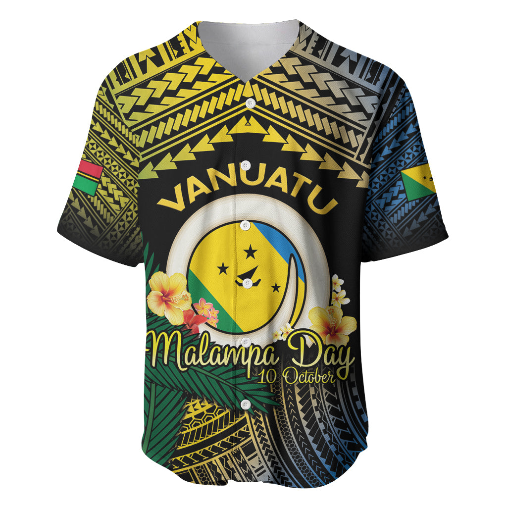Personalised Malampa Day Baseball Jersey Vanuatu Provinces Polynesian Pattern