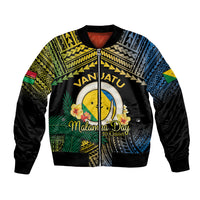 Personalised Malampa Day Bomber Jacket Vanuatu Provinces Polynesian Pattern
