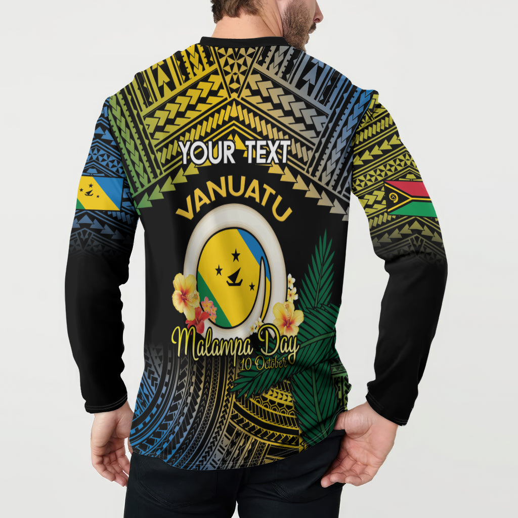 Personalised Malampa Day Button Sweatshirt Vanuatu Provinces Polynesian Pattern