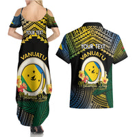 Personalised Malampa Day Couples Matching Summer Maxi Dress and Hawaiian Shirt Vanuatu Provinces Polynesian Pattern
