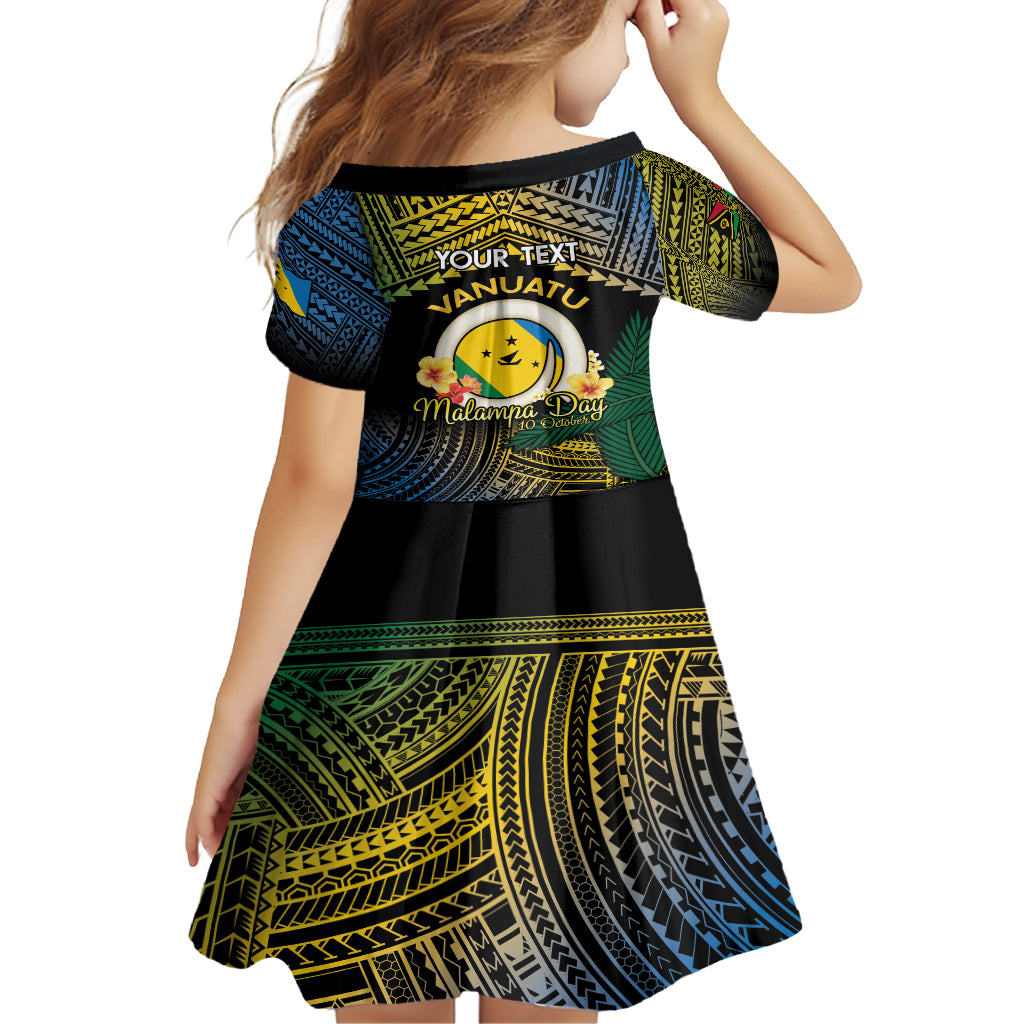 Personalised Malampa Day Family Matching Off Shoulder Short Dress and Hawaiian Shirt Vanuatu Provinces Polynesian Pattern