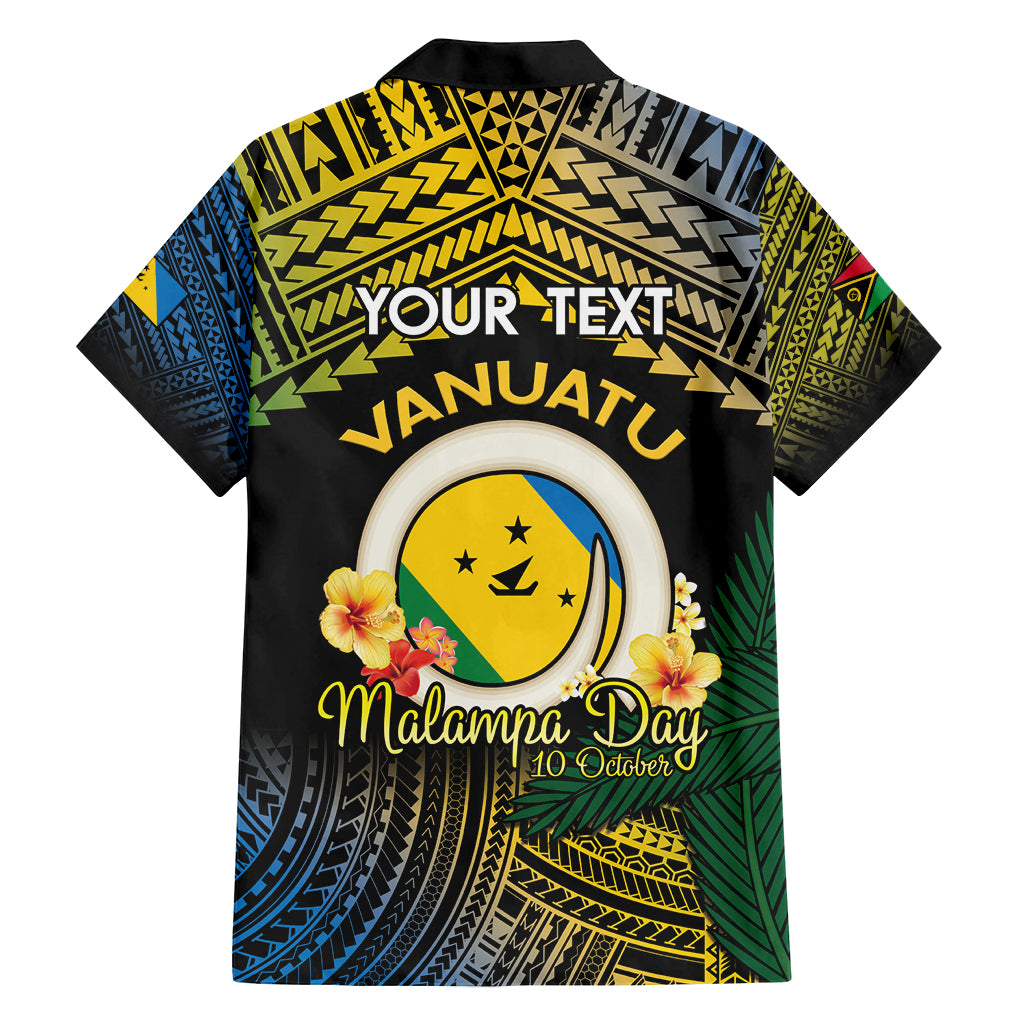 Personalised Malampa Day Family Matching Off Shoulder Short Dress and Hawaiian Shirt Vanuatu Provinces Polynesian Pattern