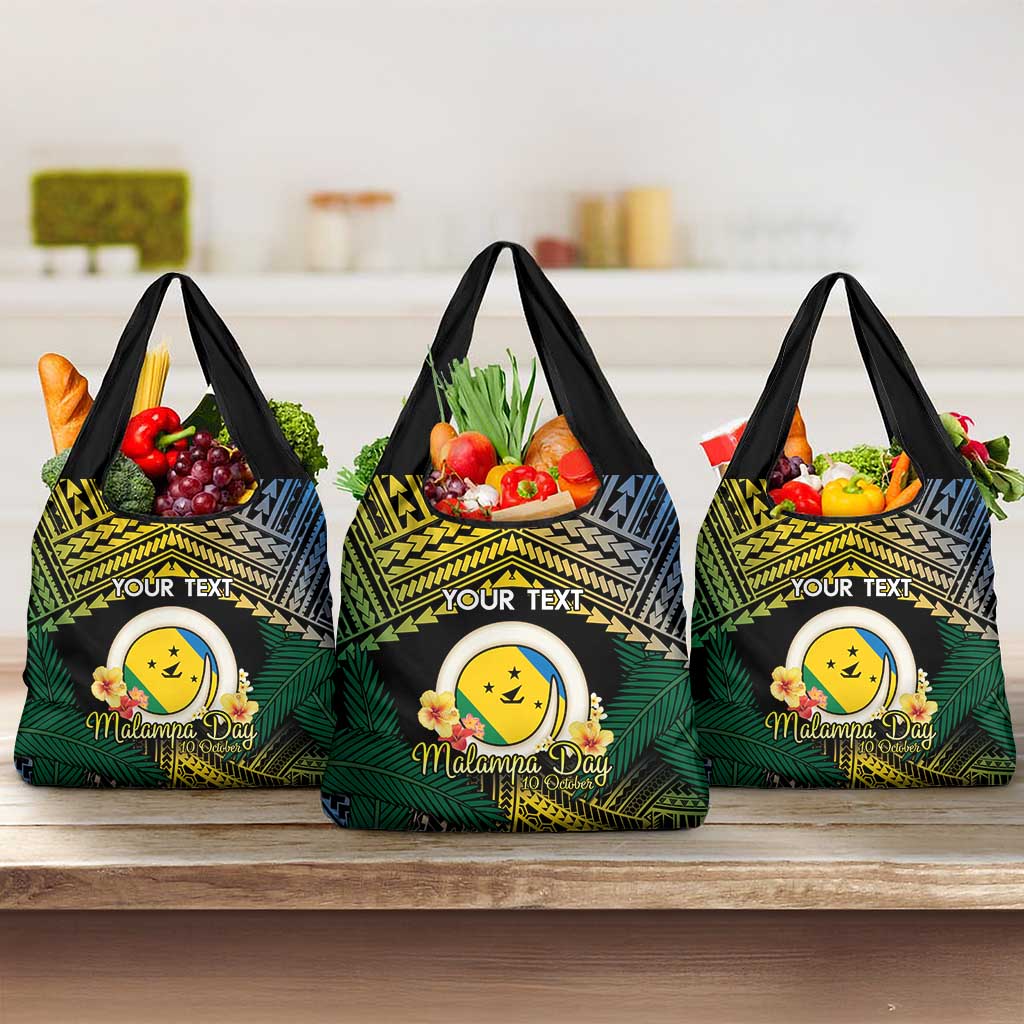 Personalised Malampa Day Grocery Bag Vanuatu Provinces Polynesian Pattern
