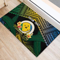 Personalised Malampa Day Rubber Doormat Vanuatu Provinces Polynesian Pattern