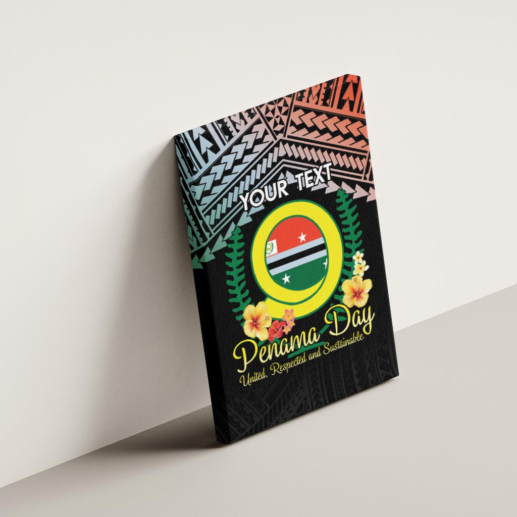 Personalised Penama Day Canvas Wall Art Vanuatu Provinces Polynesian Pattern