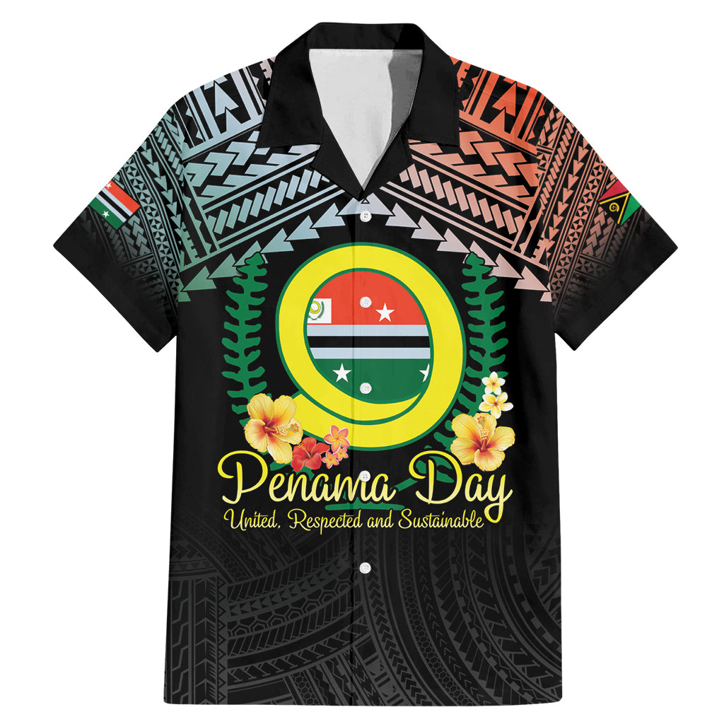 Personalised Penama Day Family Matching Mermaid Dress and Hawaiian Shirt Vanuatu Provinces Polynesian Pattern