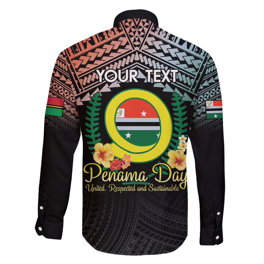 Personalised Penama Day Family Matching Mermaid Dress and Hawaiian Shirt Vanuatu Provinces Polynesian Pattern