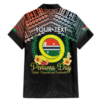 Personalised Penama Day Family Matching Off Shoulder Short Dress and Hawaiian Shirt Vanuatu Provinces Polynesian Pattern