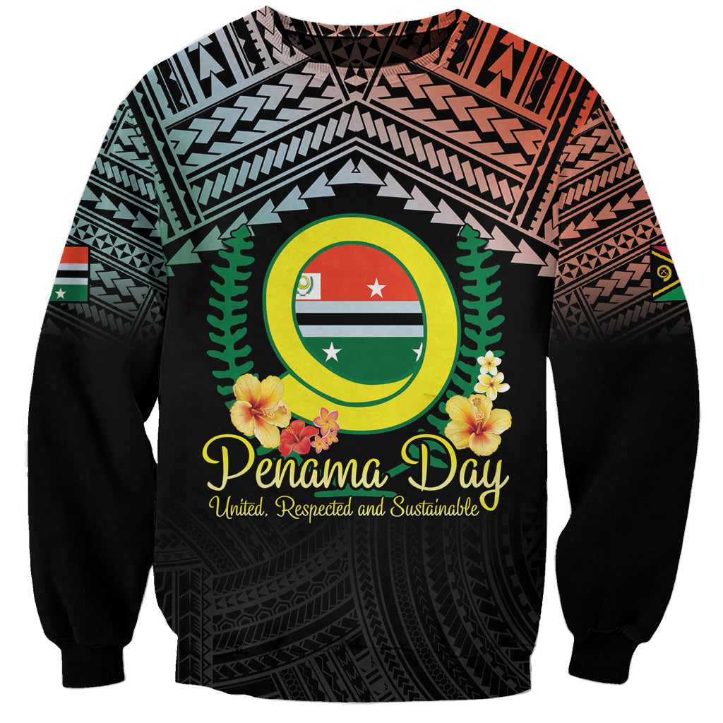 Personalised Penama Day Sweatshirt Vanuatu Provinces Polynesian Pattern