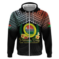 Personalised Penama Day Zip Hoodie Vanuatu Provinces Polynesian Pattern