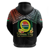 Personalised Penama Day Zip Hoodie Vanuatu Provinces Polynesian Pattern