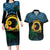 Personalised Sanma Day Couples Matching Long Sleeve Bodycon Dress and Hawaiian Shirt Vanuatu Provinces Polynesian Pattern