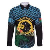 Personalised Sanma Day Family Matching Off Shoulder Short Dress and Hawaiian Shirt Vanuatu Provinces Polynesian Pattern