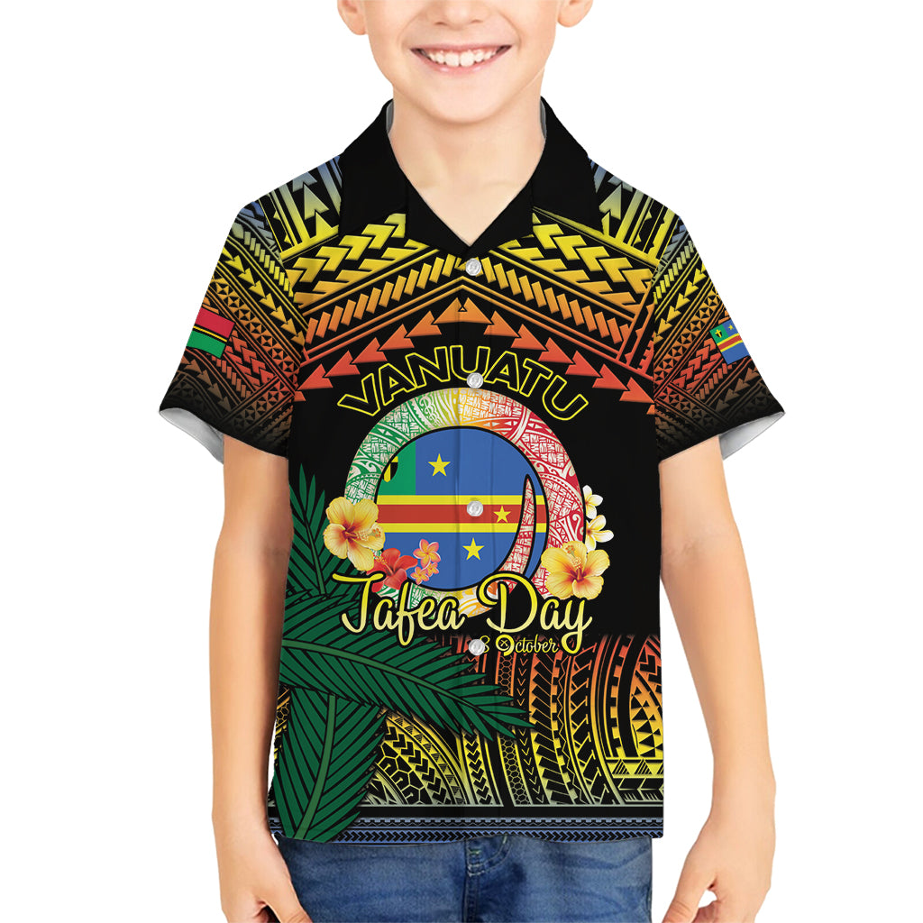Personalised Tafea Day Family Matching Off Shoulder Short Dress and Hawaiian Shirt Vanuatu Provinces Polynesian Pattern