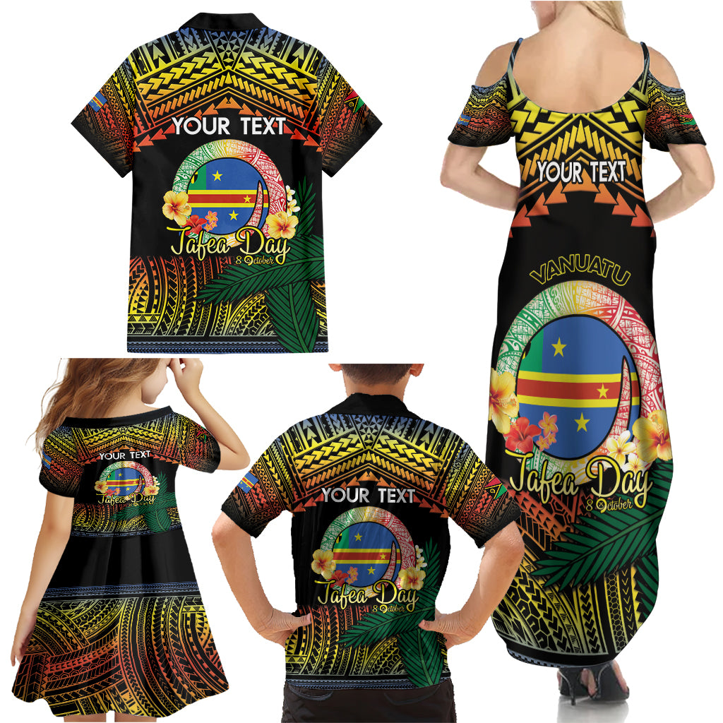 Personalised Tafea Day Family Matching Summer Maxi Dress and Hawaiian Shirt Vanuatu Provinces Polynesian Pattern