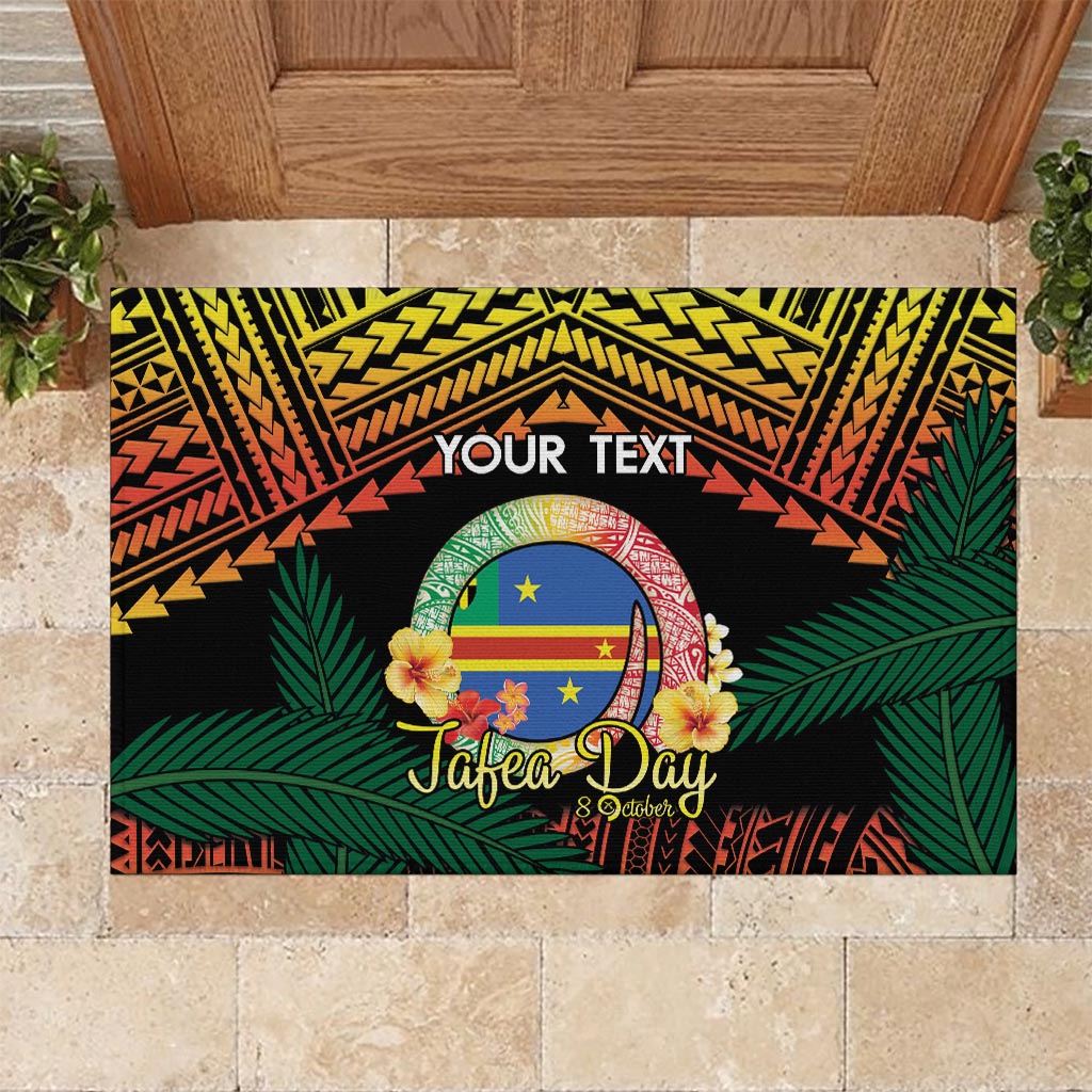Personalised Tafea Day Rubber Doormat Vanuatu Provinces Polynesian Pattern
