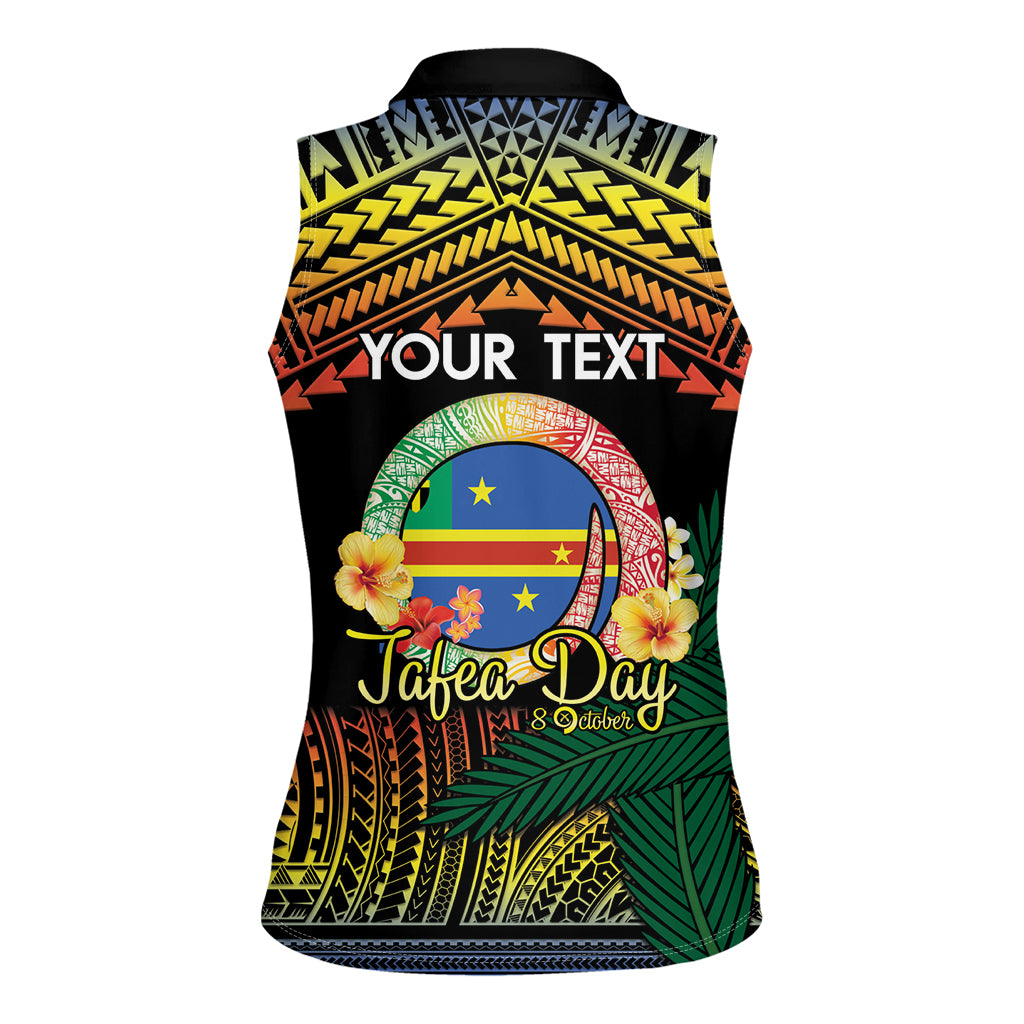 Personalised Tafea Day Women Sleeveless Polo Shirt Vanuatu Provinces Polynesian Pattern