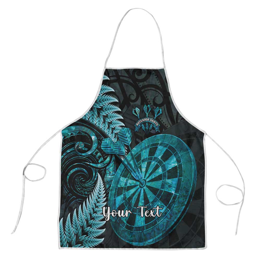 Personalised New Zealand Darts Apron Happiness Is A Tight Threesome Maori Paua Shell LT14 Turquoise - Polynesian Pride