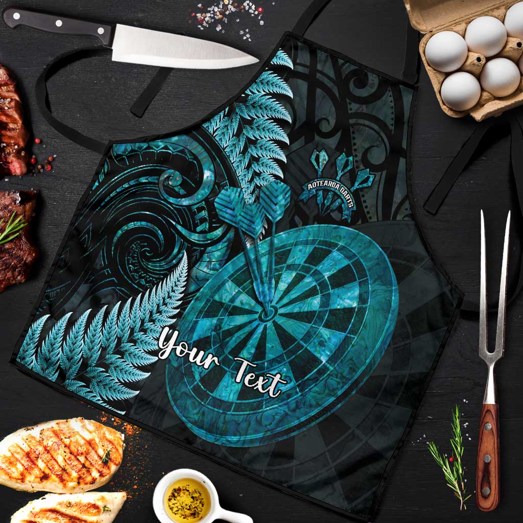 Personalised New Zealand Darts Apron Happiness Is A Tight Threesome Maori Paua Shell LT14 Turquoise - Polynesian Pride